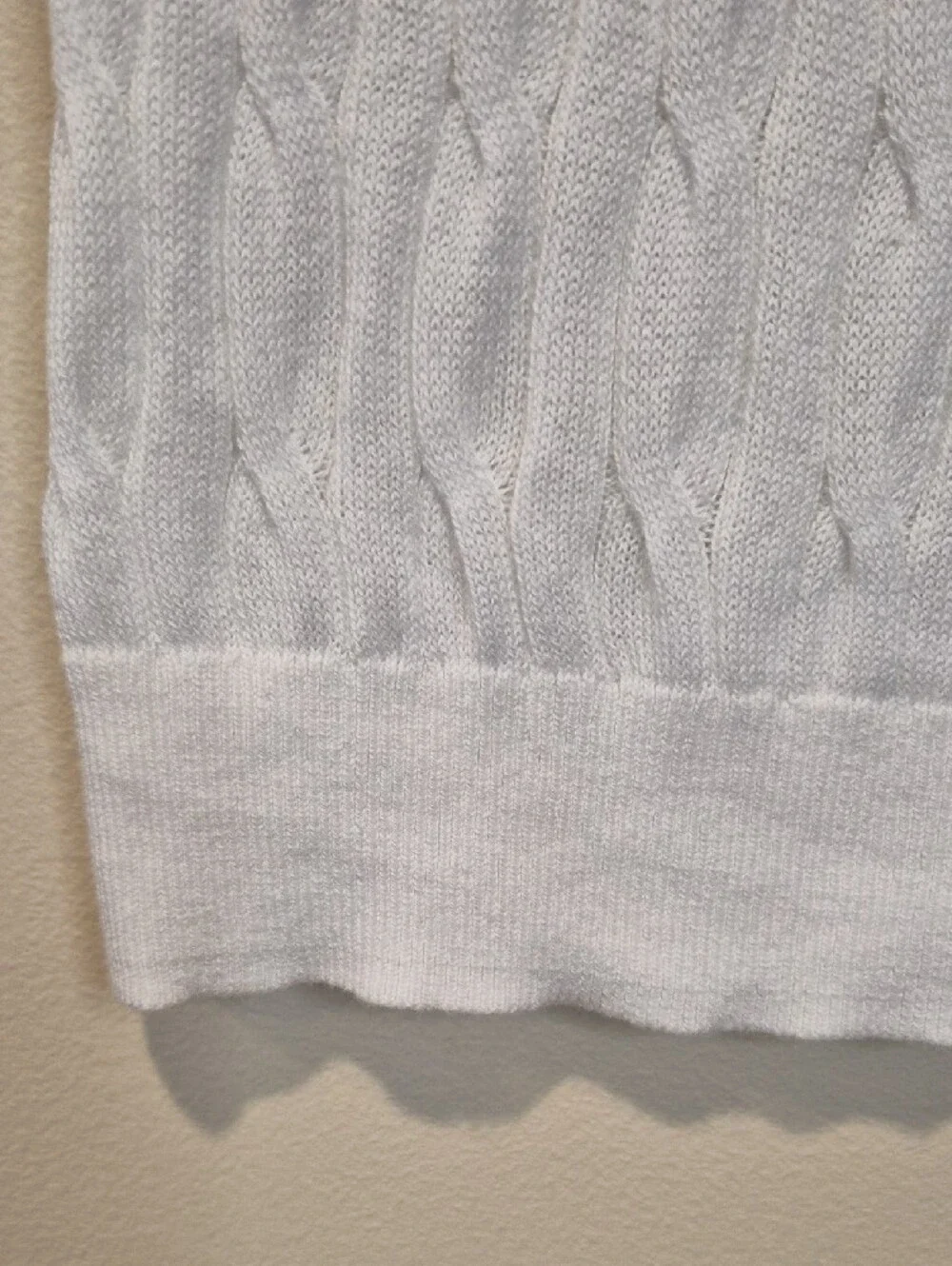 J. Crew Lightweight White Cable Knit Sleeveless Top